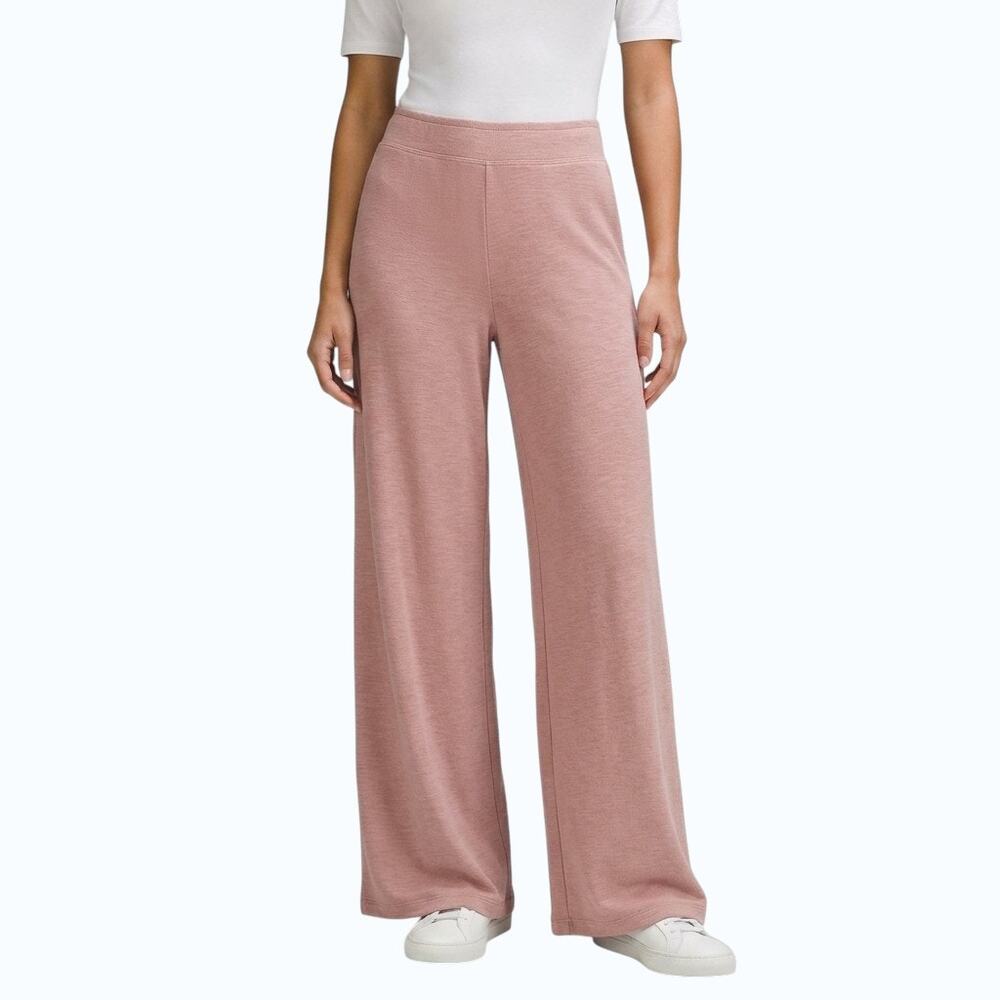 Ink Love & Peace Wide Leg Pants Dusty Rose Elastic Waist Women XS NWT